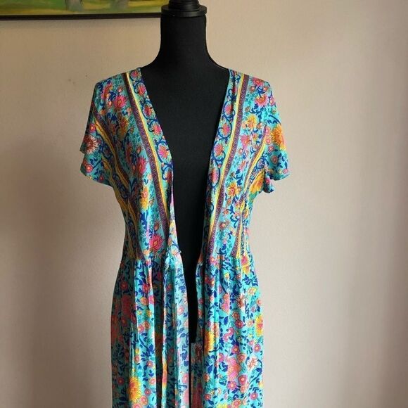 Teal Wrap Maxi Dress  - Picture 13 of 14